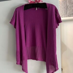 Women's Purple Open-Front Sweater